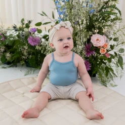 Outlet Kyte Baby Ribbed Toddler Biker Shorts in Oat
