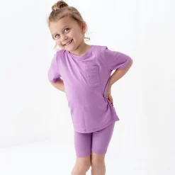 New Kyte Baby Ribbed Toddler Biker Shorts in Poi