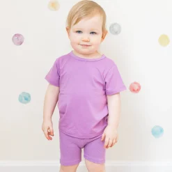 New Kyte Baby Ribbed Toddler Biker Shorts in Poi