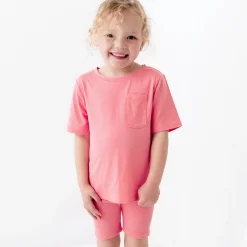 Discount Kyte Baby Ribbed Toddler Biker Shorts in Guava