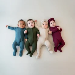 Online Kyte Baby Ribbed Zipper Footie in Atlantic