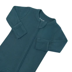 Online Kyte Baby Ribbed Zipper Footie in Atlantic