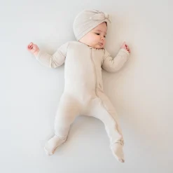 Clearance Kyte Baby Ribbed Zipper Footie in Bisque