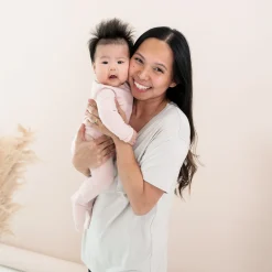 Clearance Kyte Baby Ribbed Zipper Footie in Blush