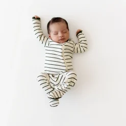 Discount Kyte Baby Ribbed Zipper Footie in Fir Stripe