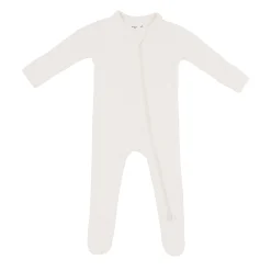 Clearance Kyte Baby Ribbed Zipper Footie in Oat