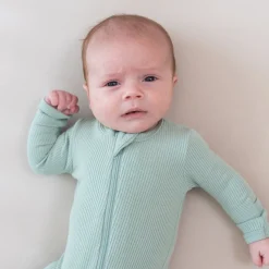 Online Kyte Baby Ribbed Zipper Footie in Sage