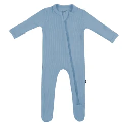 Sale Kyte Baby Ribbed Zipper Footie in Slate