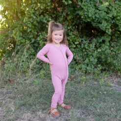 Sale Kyte Baby Ribbed Zipper Romper in Apple Blossom