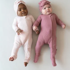 Online Kyte Baby Ribbed Zipper Romper in Blush
