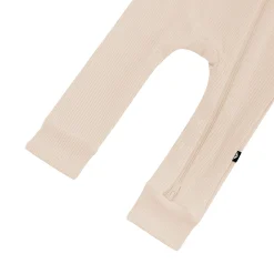 Sale Kyte Baby Ribbed Zipper Romper in Bisque