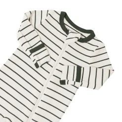 Clearance Kyte Baby Ribbed Zipper Romper in Fir Stripe