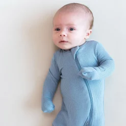 Sale Kyte Baby Ribbed Zipper Romper in Slate
