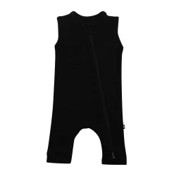 New Kyte Baby Ribbed Zippered Sleeveless Romper in Midnight