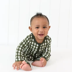 Discount Kyte Baby Romper in Gingham Fir