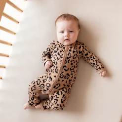 Best Kyte Baby Romper in Latte Leopard