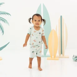 Outlet Kyte Baby Short Sleeve Pajamas in Dew Surf