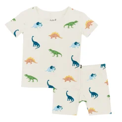 New Kyte Baby Short Sleeve Pajamas in Ecru Roar