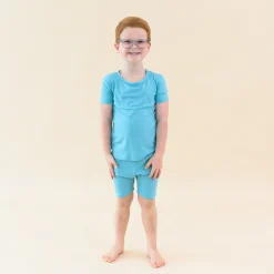 Hot Kyte Baby Short Sleeve Pajamas in Makai