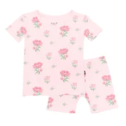 New Kyte Baby Short Sleeve Pajamas in Sakura Peony
