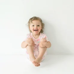 New Kyte Baby Short Sleeve Pajamas in Sakura Peony