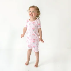 New Kyte Baby Short Sleeve Pajamas in Sakura Peony
