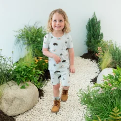 Hot Kyte Baby Short Sleeve Pajamas in Yellowstone