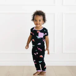 New Kyte Baby Short Sleeve with Pants Pajamas in Midnight Roar