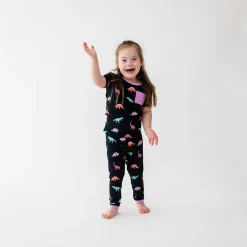 New Kyte Baby Short Sleeve with Pants Pajamas in Midnight Roar