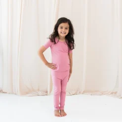 New Kyte Baby Short Sleeve with Pants Pajamas in Apple Blossom