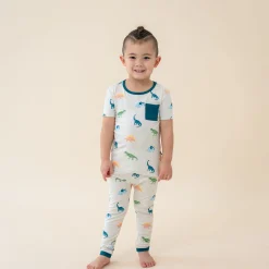 Discount Kyte Baby Short Sleeve with Pants Pajamas in Ecru Roar