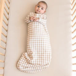 New Kyte Baby Sleep Bag in 1.0 Gingham Bisque