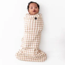 Hot Kyte Baby Sleep Bag Swaddler in 1.0 Gingham Bisque