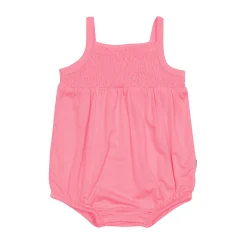 New Kyte Baby Smocked Bubble Romper in Guava