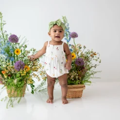 Outlet Kyte Baby Smocked Bubble Romper in Wildflower