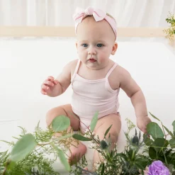 Hot Kyte Baby Spaghetti Strap Leotard in Sakura