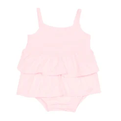 Clearance Kyte Baby Spaghetti Strap Ruffle Romper in Sakura