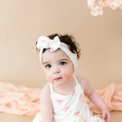 New Kyte Baby Spaghetti Strap Ruffle Romper in Bow
