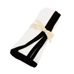 Kyte Baby Swaddle Blanket in Cloud with Midnight Trim