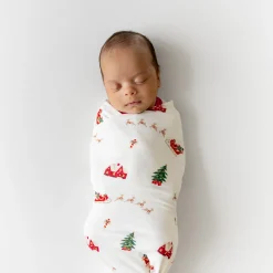 Clearance Kyte Baby Swaddle Blanket in Santa Sleigh
