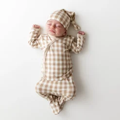 New Kyte Baby Take Me Home Set with Cap in Gingham Bisque