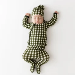 Hot Kyte Baby Take Me Home Set with Cap in Gingham Fir