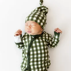 Hot Kyte Baby Take Me Home Set with Cap in Gingham Fir