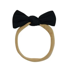 Hot Kyte Baby Tiny Nylon Bow in Midnight