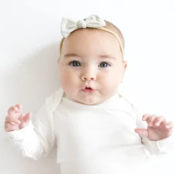 Discount Kyte Baby Tiny Nylon Bow in Oat