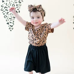 Hot Kyte Baby Toddler Basic Tee in Latte Leopard