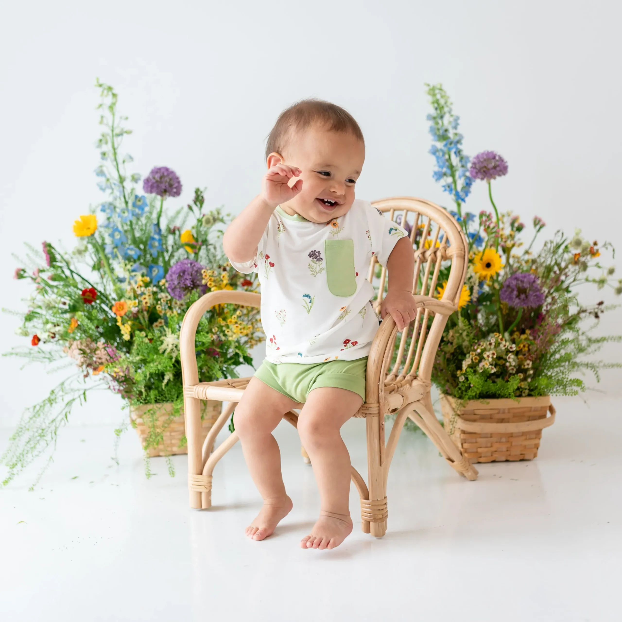 Clearance Kyte Baby Toddler Crew Neck Tee in Wildflower