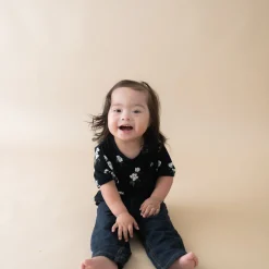 Clearance Kyte Baby Toddler Crew Neck Tee in Small Midnight Magnolia