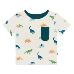 Hot Kyte Baby Toddler Crew Neck Tee in Ecru Roar