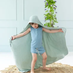 Kyte Baby Toddler Hooded Bath Towel in Sage